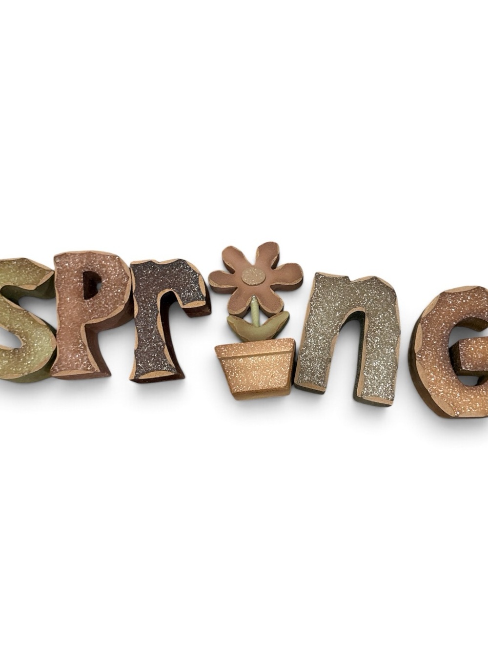 🏖️ 10 items for $20☀️ Rustic Spring Decorative Letter Set with Potted Flower